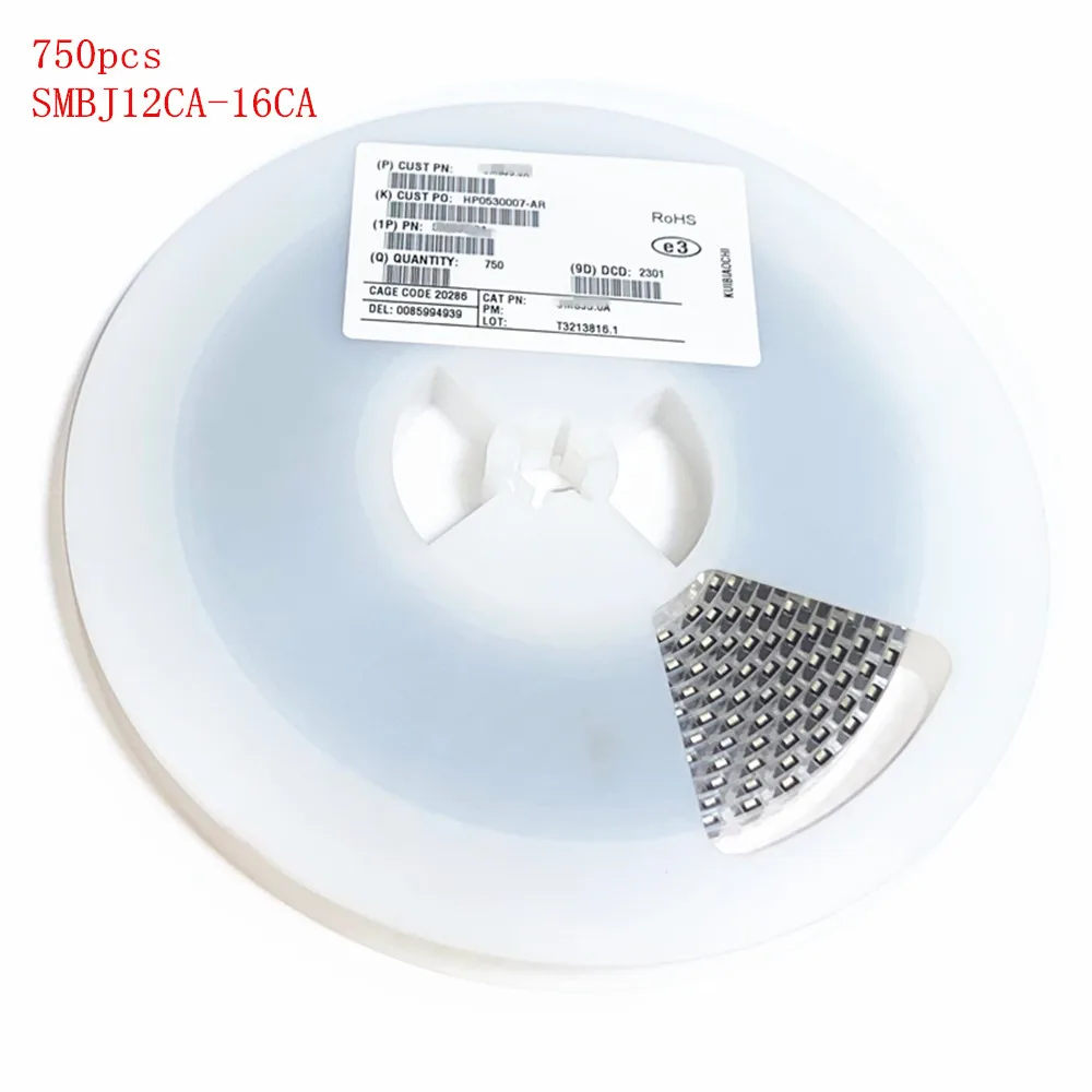 

750 шт., 600 Вт, двухнаправленный LED-диод, SMBJ12CA SMBJ13 SMBJ14CA SMBJ15CA SMBJ16CA