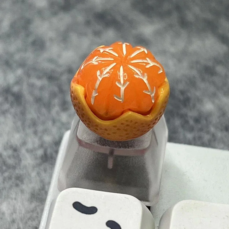 Cut Fruit Orange Key Cap Transparent Creative Personalized 3D DIY Cross Axis Mechanical Keyboard R4 Esc Key Cap