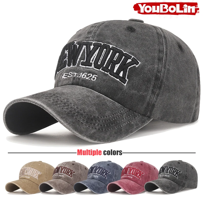 Einfache NEWYORK Baseballkappe mit englischer Stickerei, lässiger Outdoor-Sonnenhut – Detail 1
