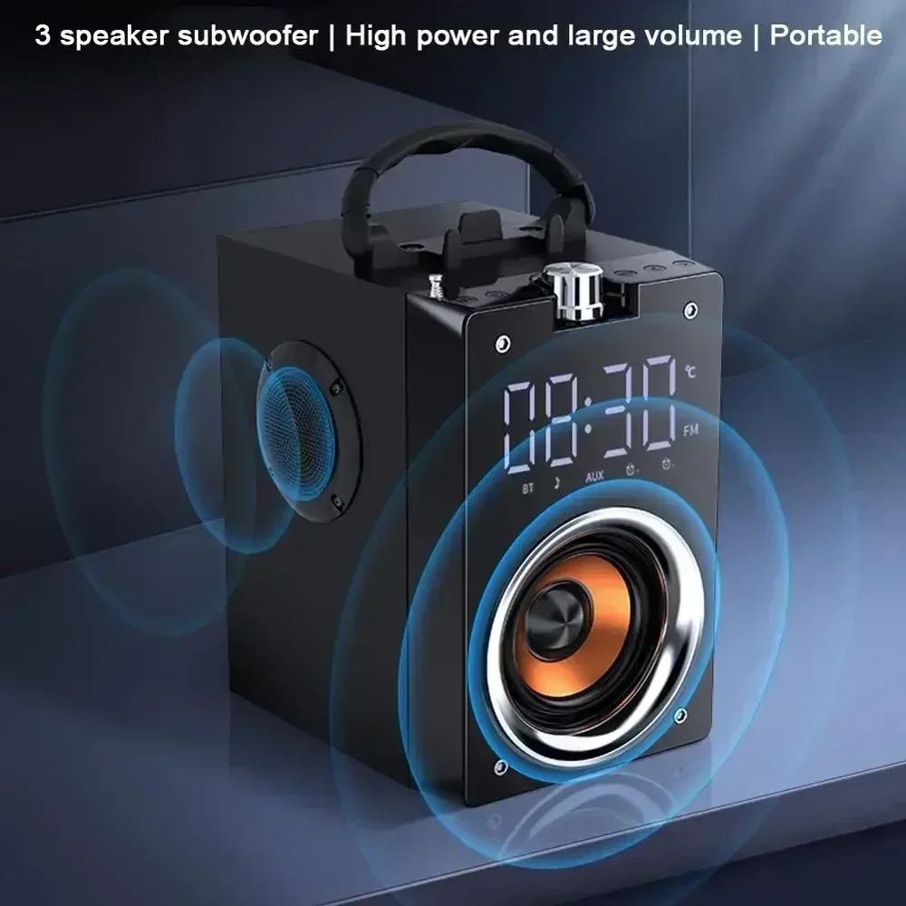 

HIFI BoomBox Super Bass Column ,High Power 3D Stereo Subwoofer Music Bluetooth Speakers Portable Center Support AUX TF FM Radio