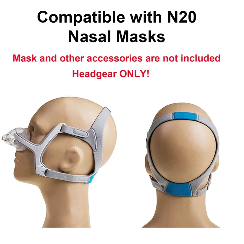 2-Pack Replacement Headgear Strap For N20 Nasal Pillow CPAP Mask, CPAP Headgear Compatible With N20, Adjustable Headband