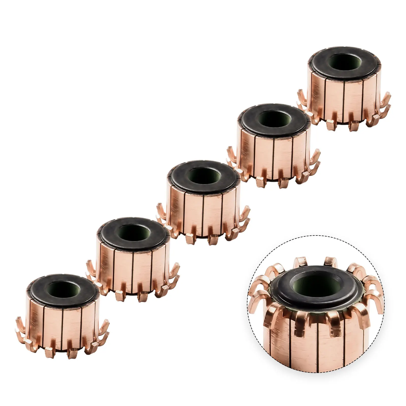 Precisely Designed Copper Tone Hook Type Commutator for Optimal Motor Performance 23 x 10 x 17(18) mm 12P Teeth