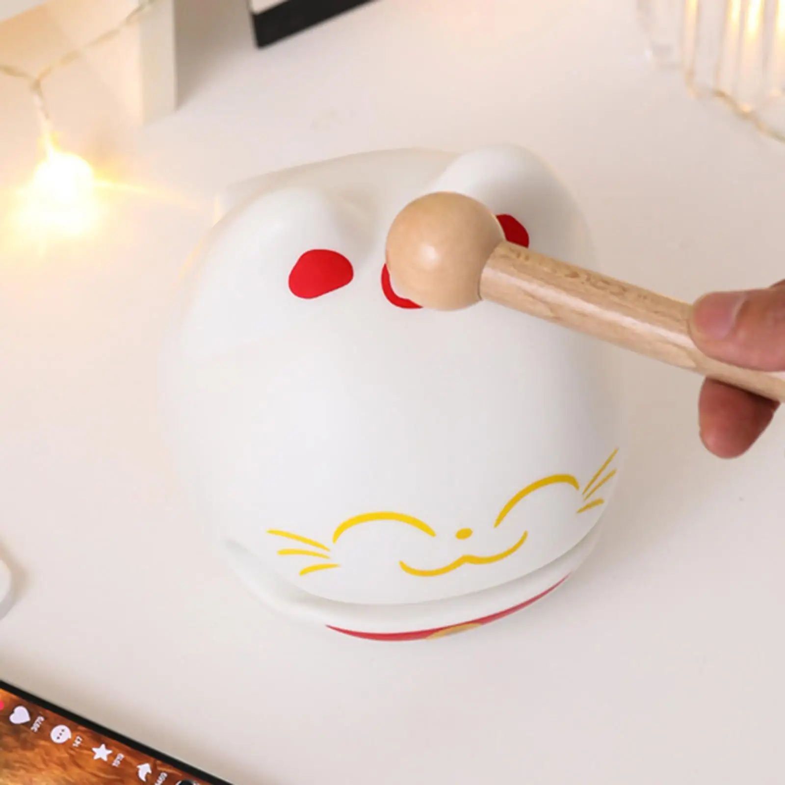 Lucky Cat Bluetooth Speaker Light LED Bedside Lamp for Tabletop Girls Women