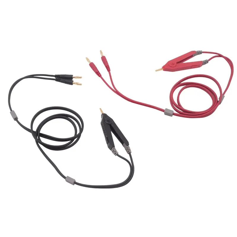 

A80I Meter Test Leads Terminal Kelvin Clips Cable Wires To 4Mm Banana Plugs Gold-Plated