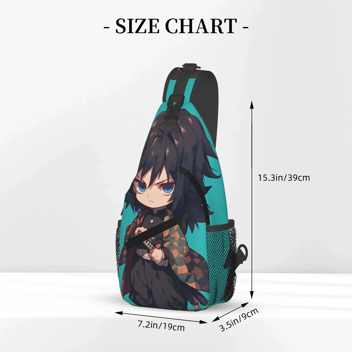 Giyu Tomioka Crossbody Sling Bag Cool Chest Bag Anime Demon Slayer Shoulder Backpack Daypack for Hiking Outdoor Cycling Bookbag