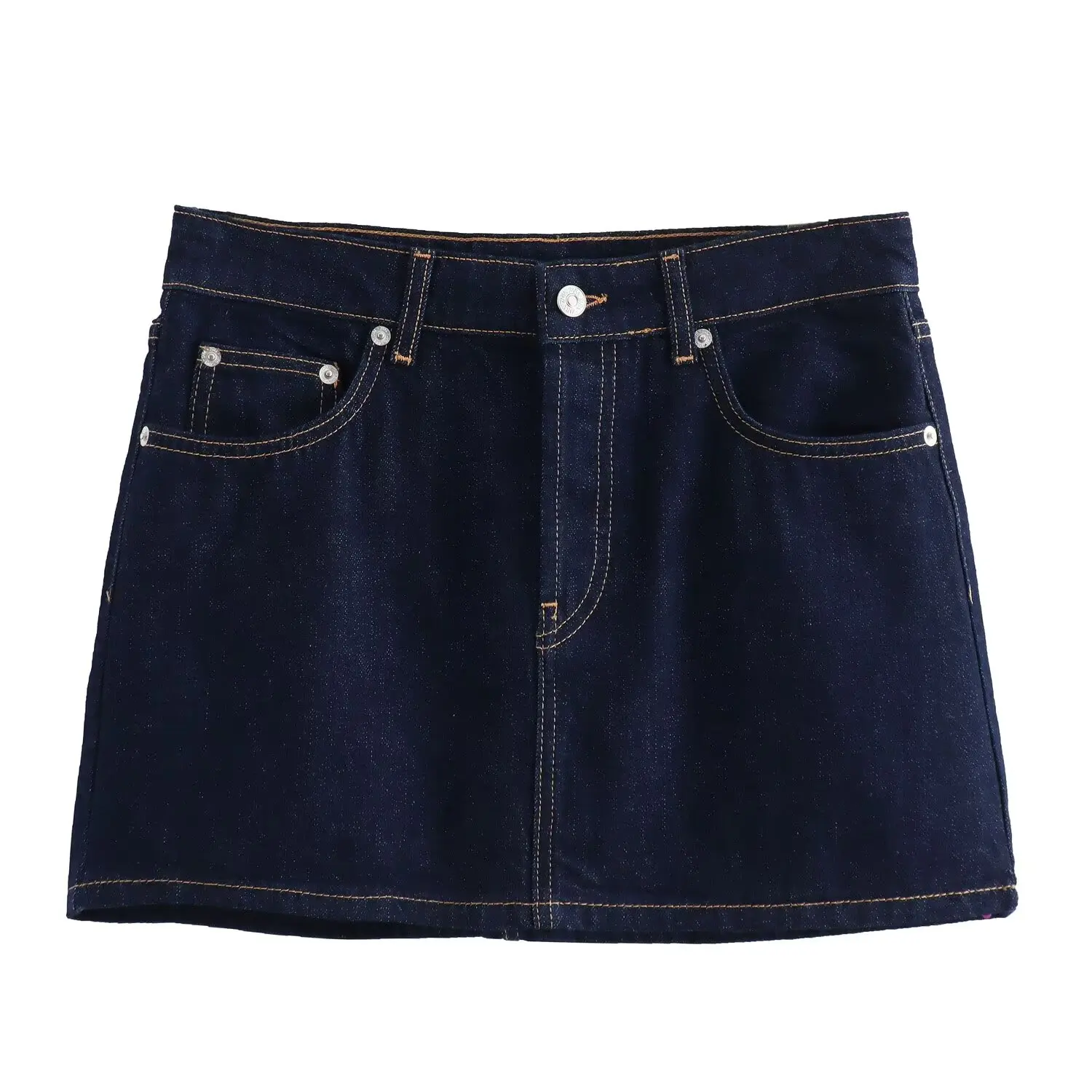 

HH TRAF Summer Female New Fashion Mini A-line Skirts Denim High Waist Pockets Decoration Zipper Women Short Jean Skirts Mujer