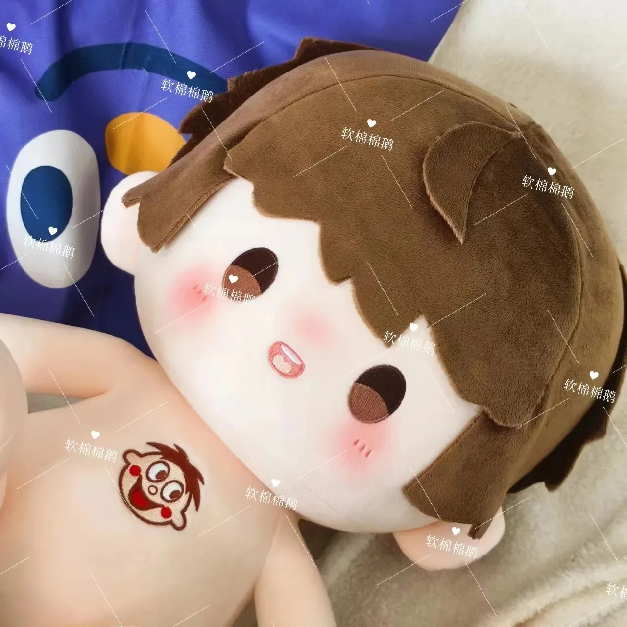 40CM Anime Sheng Wang Cosplay  Handsom Black hair  Soft  Plush Doll Body Dress Up Stuffed Sitting Posture Pillow Cushion