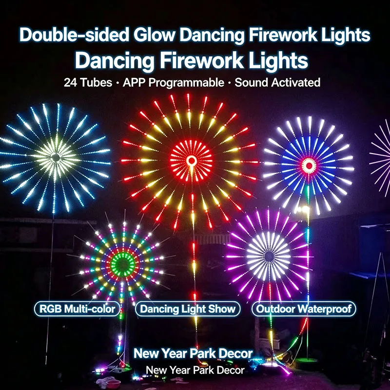 RGB LED Dancing Firework Light Smart App Control with Built‑in Audio Playback Function