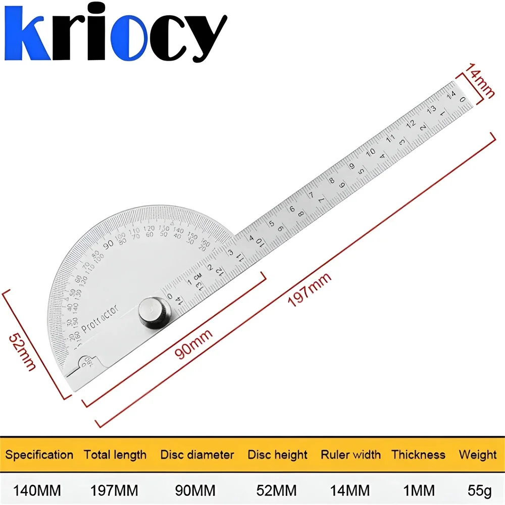 Protractor Angle Ruler Dividing Gauge Angle Ruler 180 Degree Semi Circular Carpenter Angle Ruler 14cm 1PC