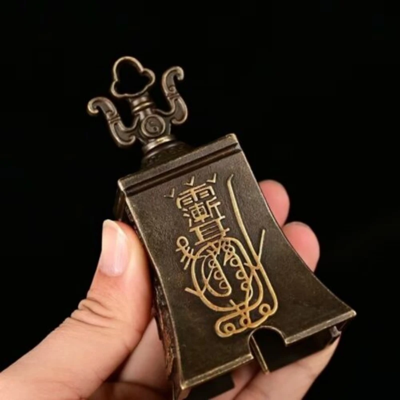 4 "الطرد الأرواح الشريرة الطاوية الصينية القديمة Ziwei taboo ثلاثة تمثال جرس رنين واضح #1