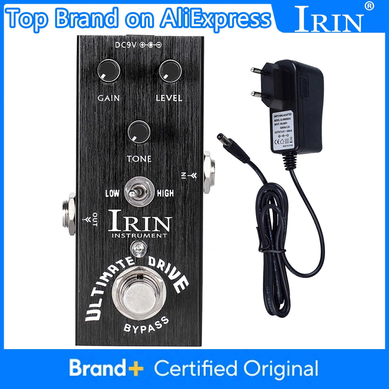 

IRIN AN-11 Ultimate Drive Overdrive Distortion Guitar Effect Pedal Bordering-on-Distortion Overdrive Pedal with 9V Adapter