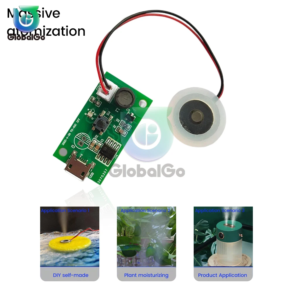 USB Mini Humidifier DIY Kits Mist Maker and Driver Circuit Board Fogger Atomization Film Atomizer Sheet Mini Oscillating