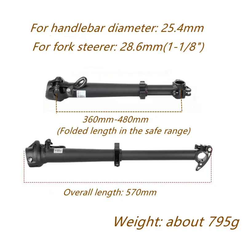 CNC Folding Bicycle Handlebar Stem Left Fold Fit DAHON SP8 412 Foldable Bike Stem Cycling Accessories Part