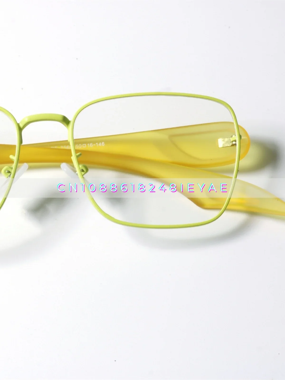 Niche Design Sense Square Flat Mirror Anti-blue Light Student Personality Plain Color Trendy Glasses Frame