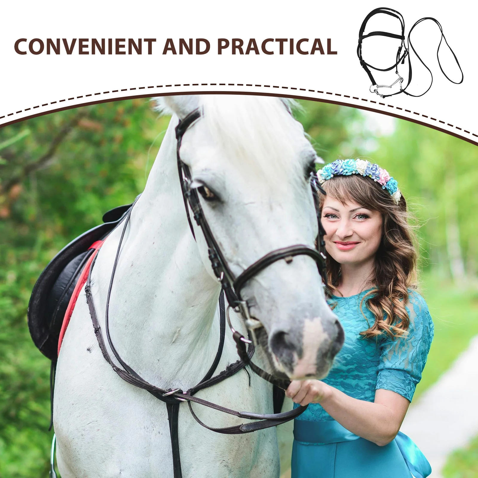 Corda de cavalo halter ajustável treinamento brida rédeas para cavalos pequenos durável náilon equestre equitação aderência ocidental estável