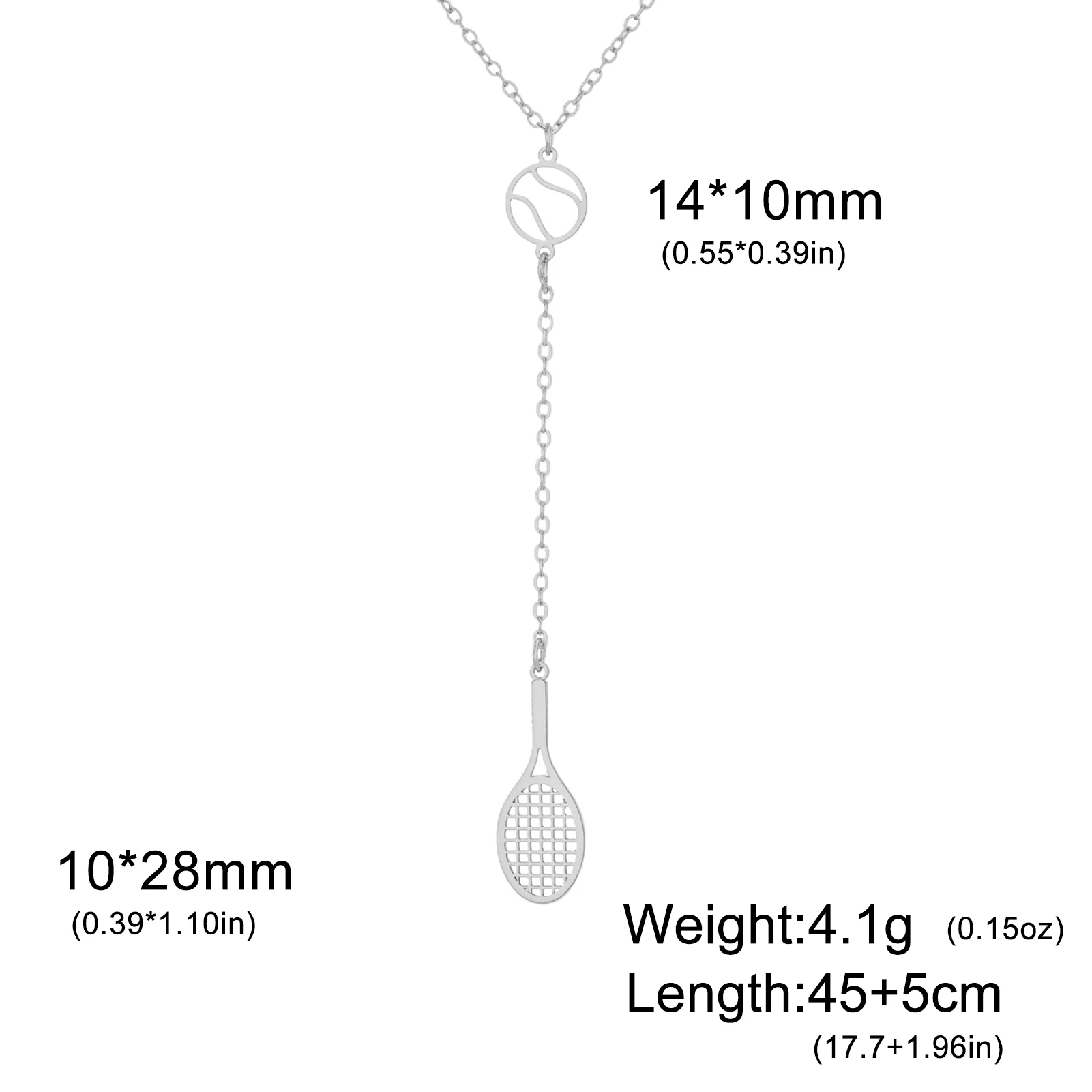 

Sipuris Tennis Racket Pendant Necklace For Women Men Stainless Steel Tennis Casual Fashion Sport Necklace Jewelry Gift For Boy