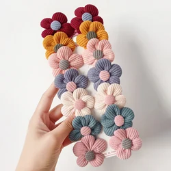 7/14Pcs Children Cute Fabric Flower Hair Clip Sweet Girl Hairpins Baby Headdress Barrettes Girls Hair Accessories