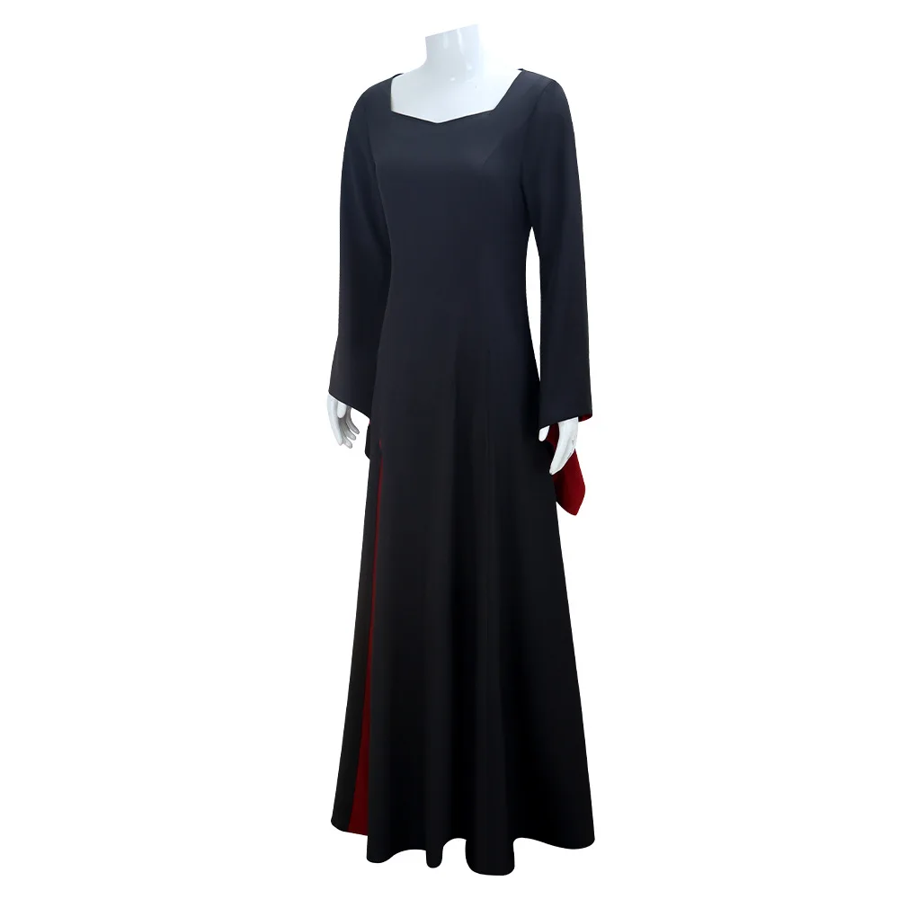 

Morticia Cosplay Costume Black Robe Set Women Gothic Dress Maxi Skirt Adult Vintage Halloween Masquerade Party