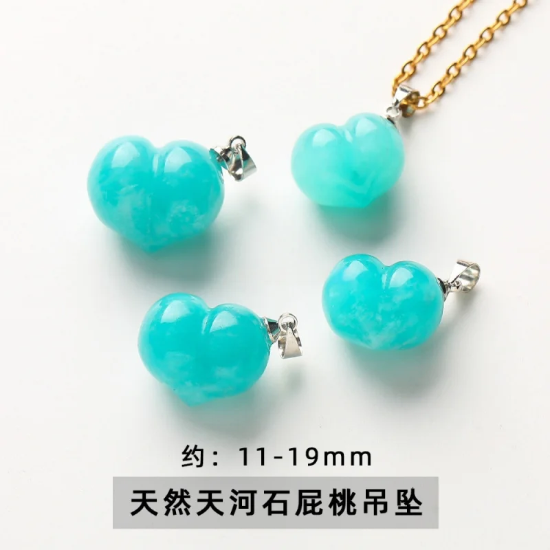 

Natural Crystal Agate Peach Fox carving diy Jewelry pendants, handmade accessories, and components