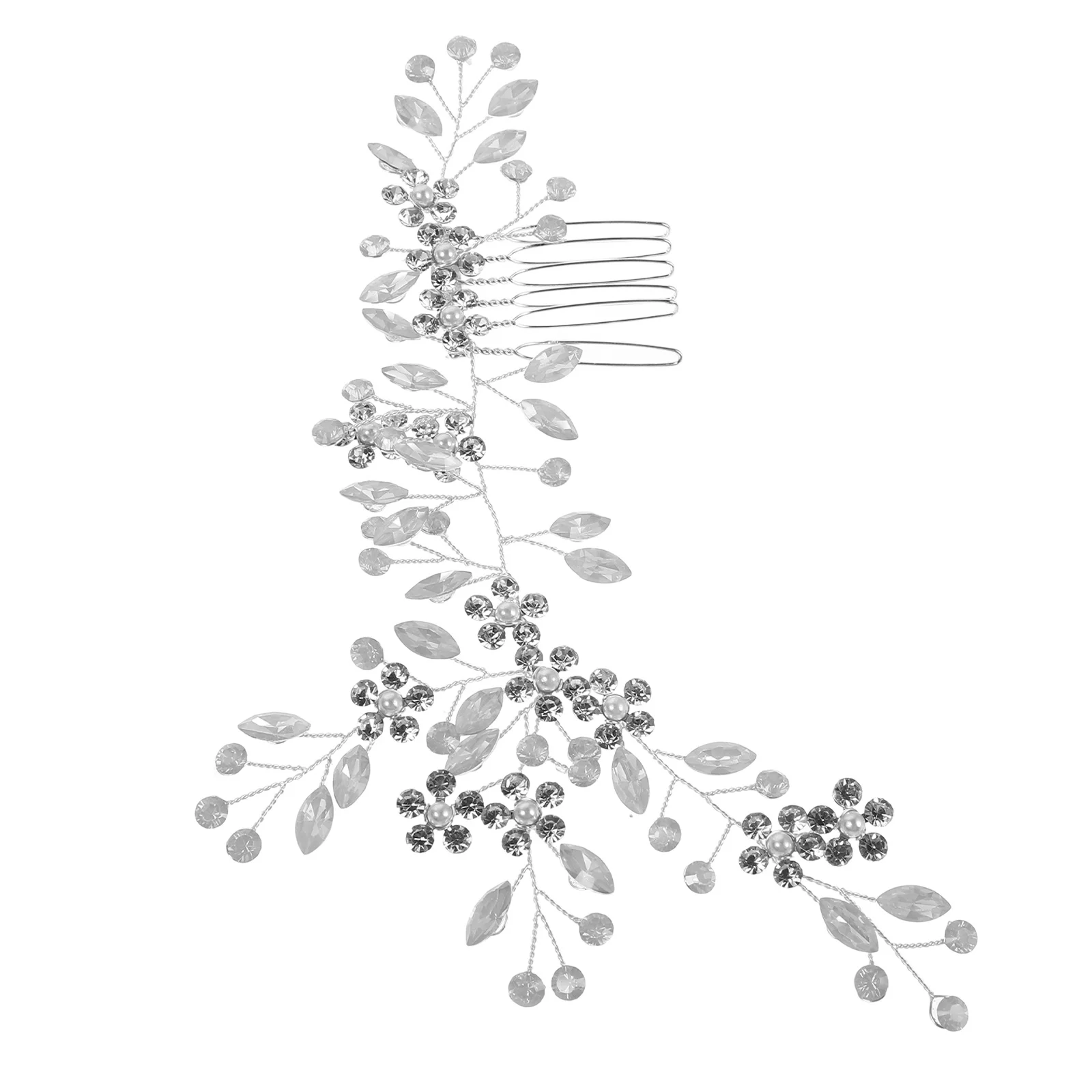 مشط شعر الزفاف الأنيق بتصميم زهرة حجر الراين خفيف الوزن وآمن للعروس للنساء والولائم والحفلات الراقصة وإكسسوارات الديكور