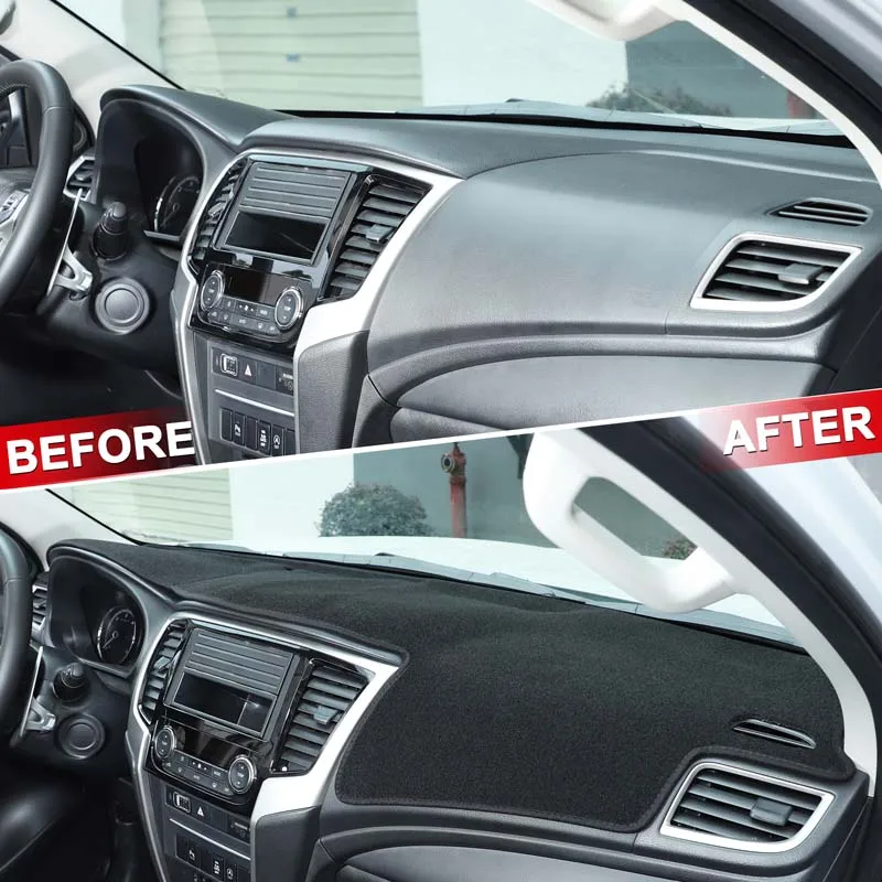 

For Mitsubishi Triton L200 2015-2020 polyester black car dashboard sun protection mat sticker interior protection accessories