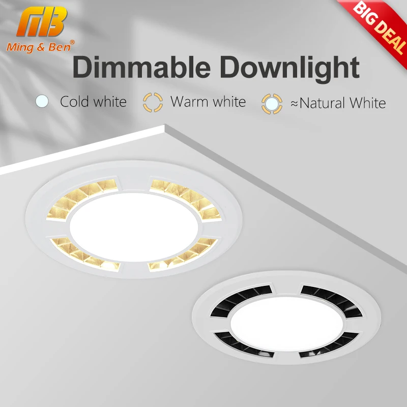 Dimmable LED Downlight 120V 220V Recessed Indoor Spot Led Ceiling Lights 9W 13W 18W 24W for Living Room Foyer Bar Counter Office
