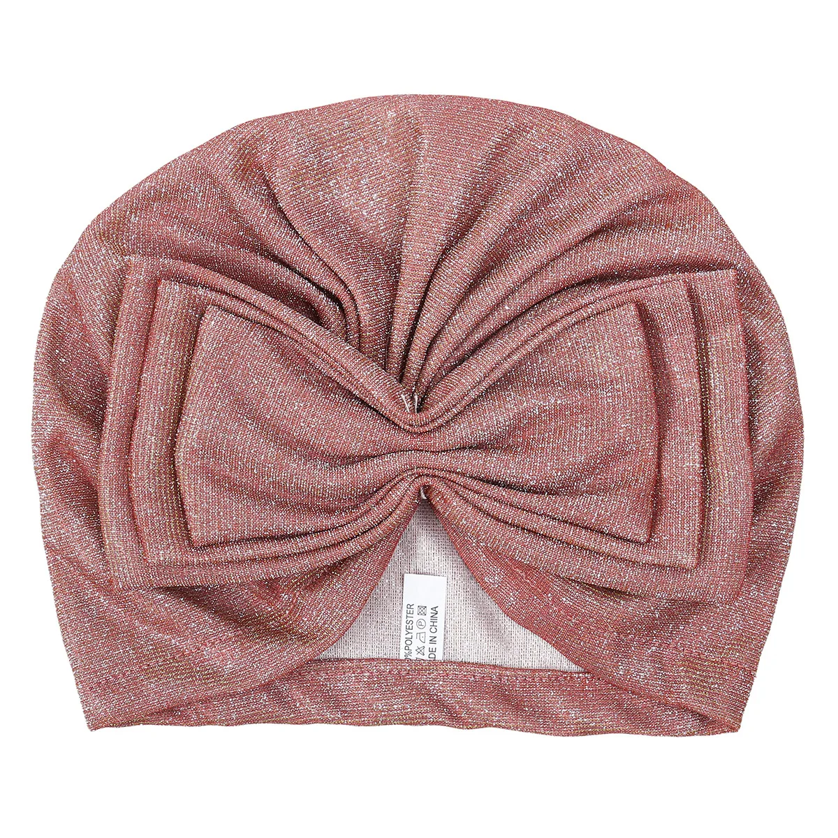 2024 New Fashion Bow Muslim Turban Hats Ramadan Hijab Bonnet Head Wraps Solid Color Indian Hat For Women Girl