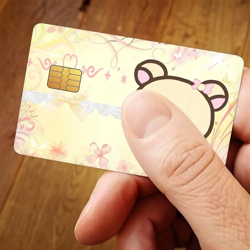 Cartoon R-Rilakkuma-S Credit Card Stickers For Bank Card Bus Metro Cards Waterproof Anti-Scratch Gift 4PCS