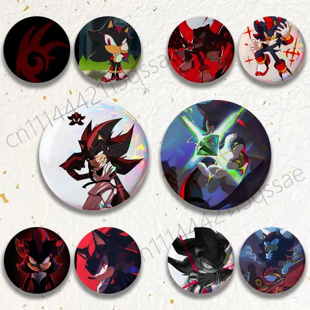 Game S-Shadow The H-Hedgehogs 25/32/44/58/75mm Badge Tinplate Soft Button Pin Brooch Metal Badge Custom Accessorie Hat Bag Lapel