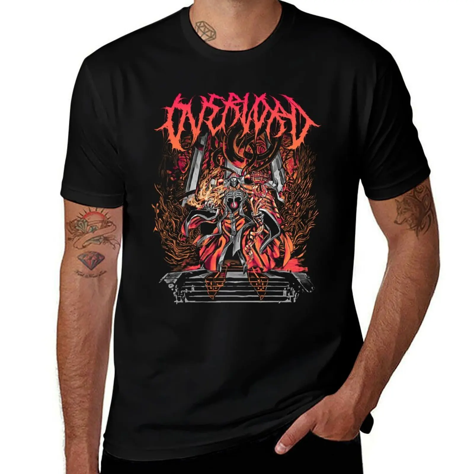 Ainz Ooal Gown Hardrock Metal art T-Shirt Non-Shrink Basic Cotton T-Shirt
