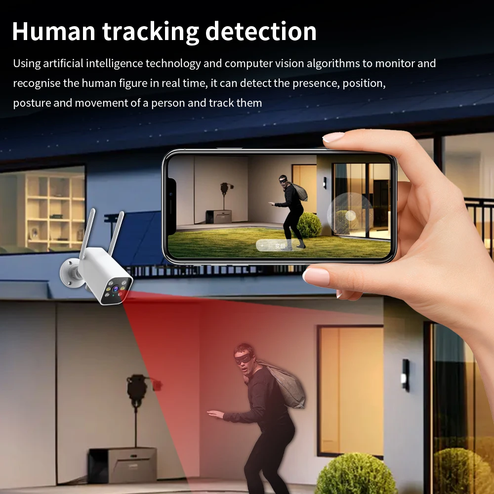 2.4G&5G Wif PTZ IP Camera Outdoor H.265 Surveillance Camera Auto Tracking Audio 2MP Bullet Camera Home Security Protection O-KAN