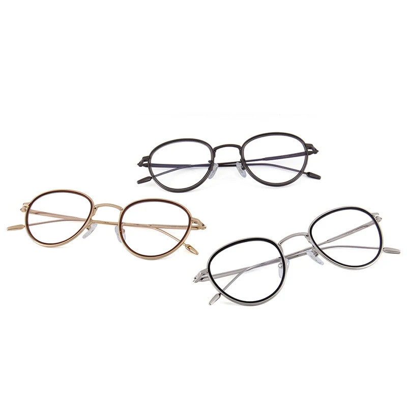 VICKI New Fashion Metal Glasses Rubber Black Circle Circle Simple Can Be Customized Prescription Multi-focus Glasses 6206