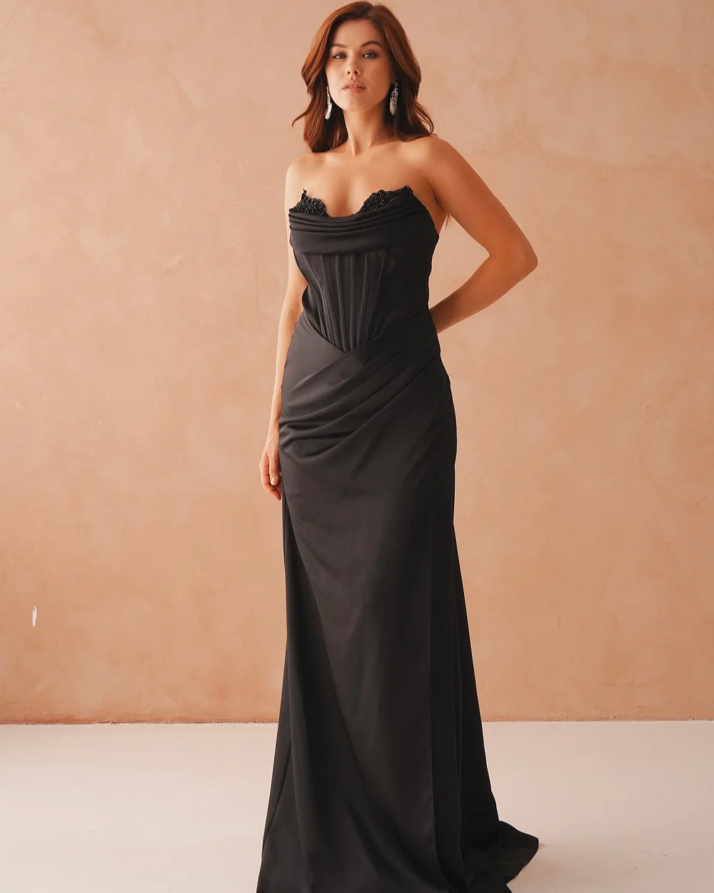 

Customized Classic Simple Jersey Beading Pleat Straight Strapless Long Dresses Bespoke Occasion Dresses Sizes Available Elegant