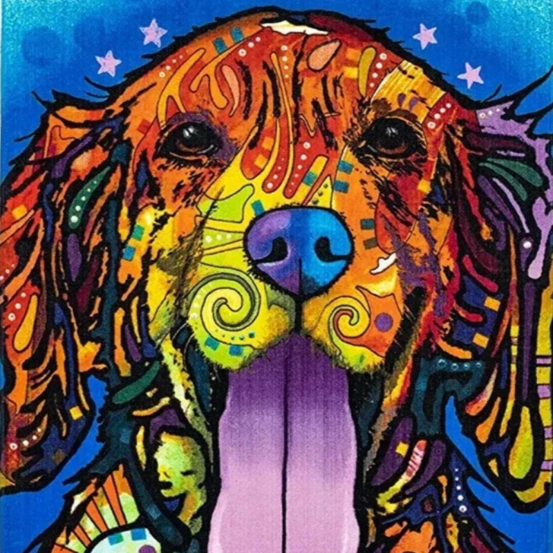 

57*57cm Paper 500pcs Irregular Shaped Jigsaw Puzzles Rainbow Dog Animals Paintings Stress Reducing Toys Christmas Gifts