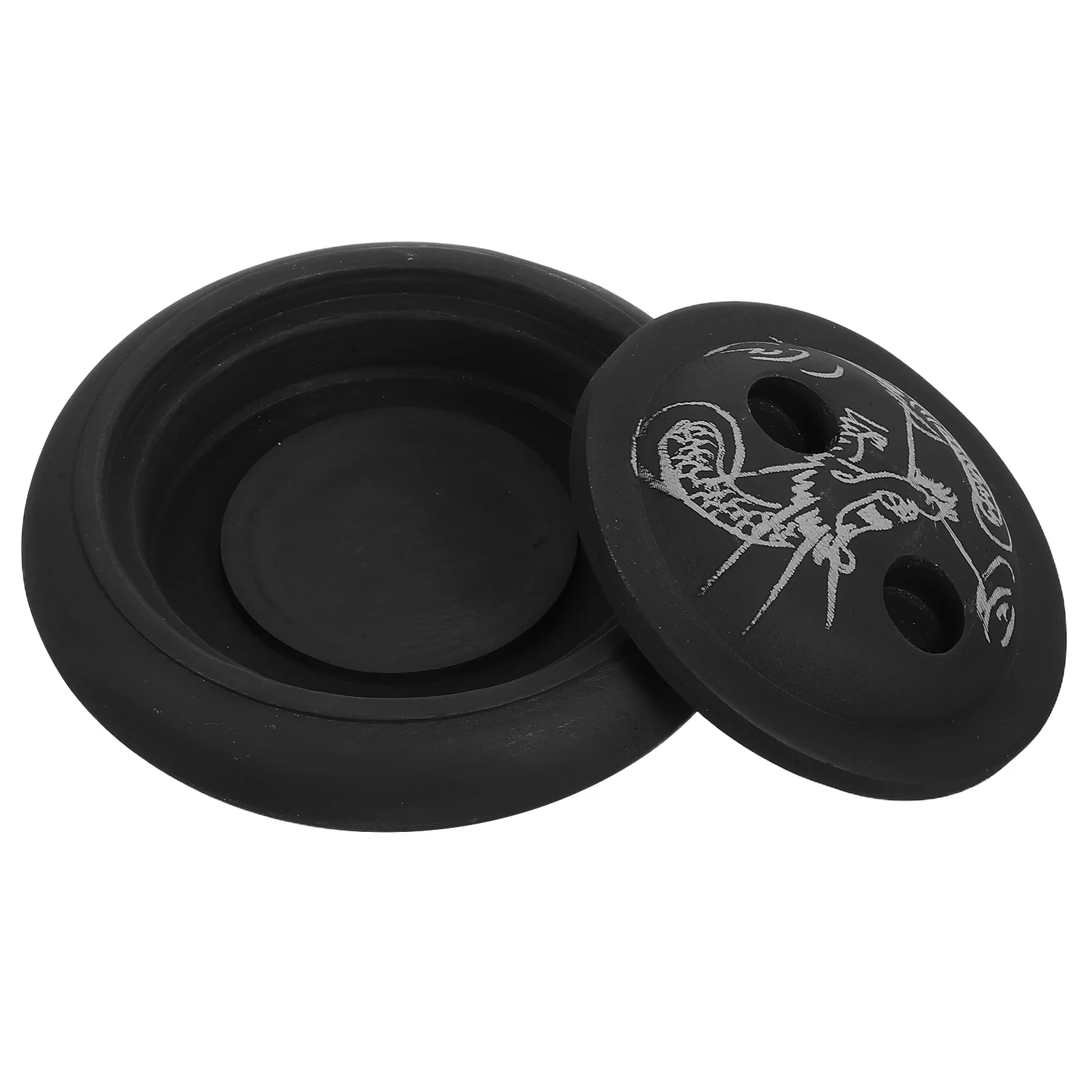 

Inkstone with Cover Calligraphy Stone Dish Beginner Friendly Lid Prevents Drying Stable Surface Grind Ink Block Smooth Strokes