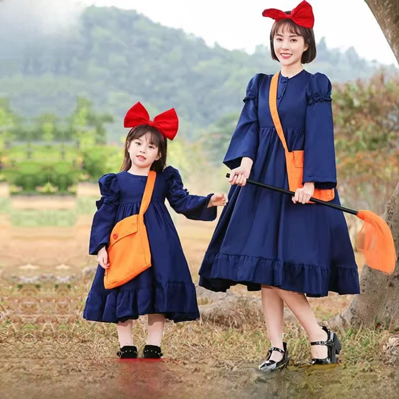 

loween Parent-Child Witch Qui very Dr Children's Kiki Costume Performance Clothing Fem Performance Stage Costume
