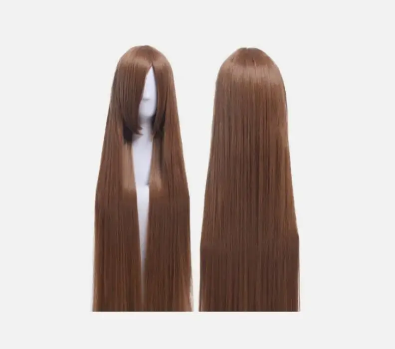 150cm Extra Long Straight Light Brown Smooth Cosplay Halloween Wig+Wig Cap