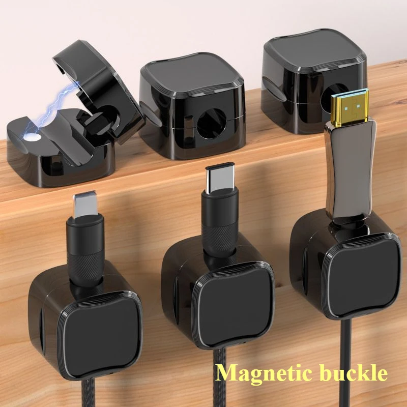 Magnetic Desktop Wire Manager Wire Suspension Fixture Wire Organizer for Office Desktop Management Car Charging Cable Storage