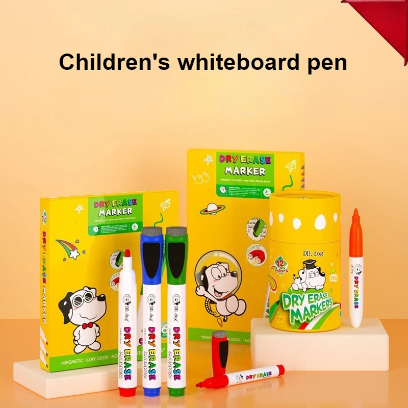 Magnetic Whiteboard Markers Colorful Fine Tip Dry Erase Markers with Eraser for Kids Low Odor Thin Markers for Calendar Boards
