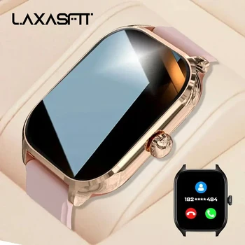 LAXASFIT-Relógio inteligente com display HD para homens e mulheres, smartwatch com chamada por voz, monitor de freqüência cardíaca, bluetooth, modo multi esportivo, presente, 2,01 polegadas, novo