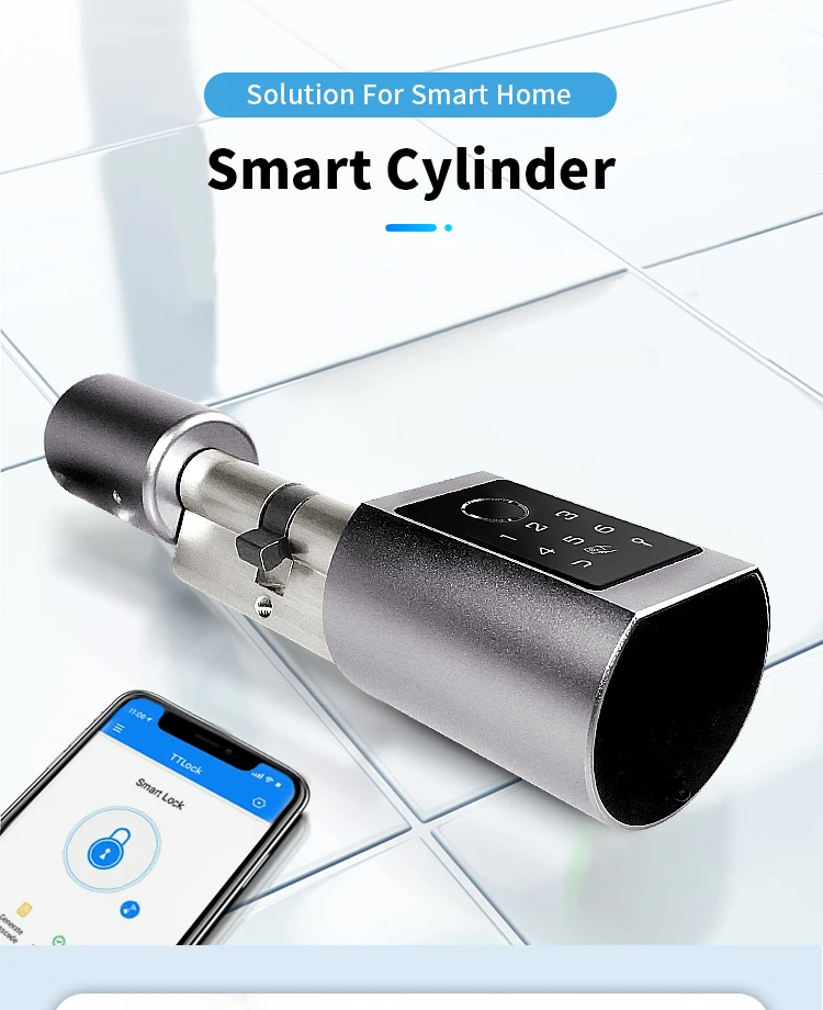 

Waterproof IP65 adjustable Smart cylinder door lock Ttlock tuya Fingerprint Pincode replace DIY Euro Electronic cylinder Lock