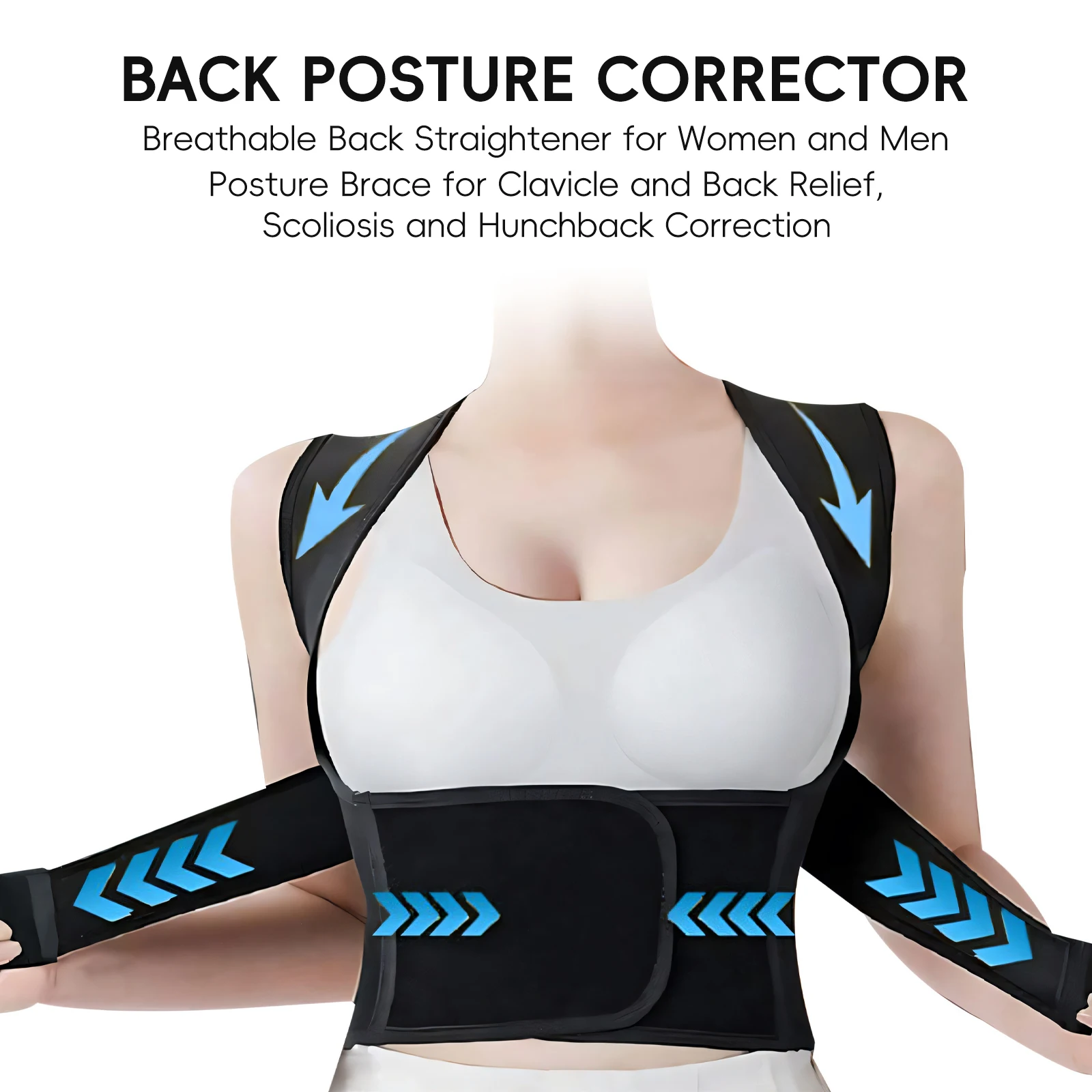 Back Brace and Posture Corrector for Women & Men Adjustable Lightweight Straightener for Hunchback Spine Shoulders Correction