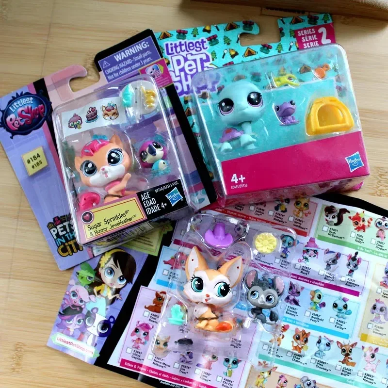 Hot Original Hasbro Littlest Pet Shop Action Figures Cute Cartoon Animal Model Toys Big Eyed Pet Doll Children Collectible Toys