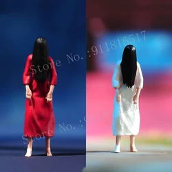 Miniatures 1/87 1/64 1/43 1/24 1/18 Japanese Female Ghost Sadako Action Figure Street Scene Sand Table Photography Props Model