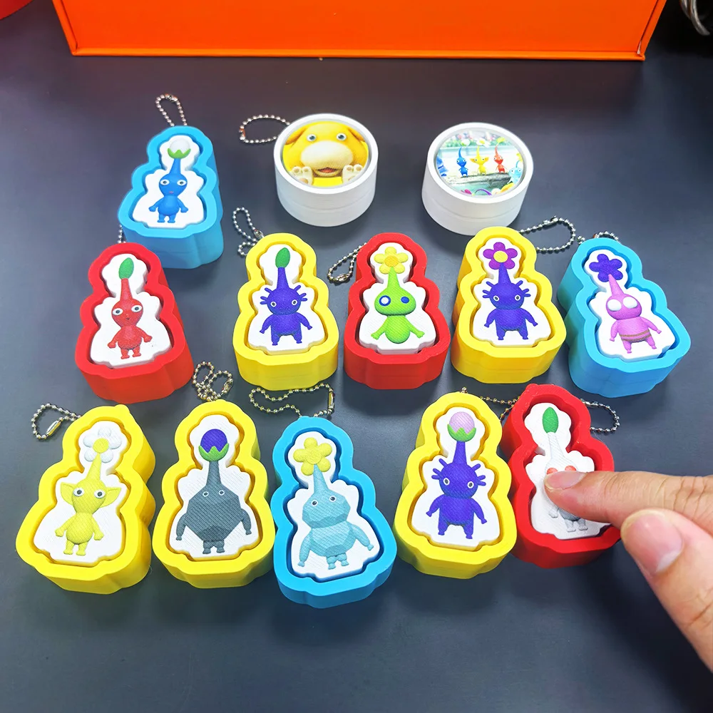 New Button decompression cartoon keychain game peripheral 3D toy pendant bag pendant car keychain ornament gift 