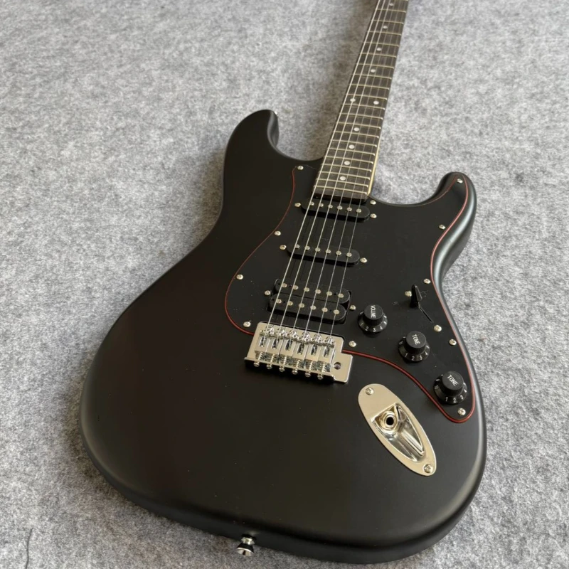 Matte Black Rock‑ST HSH Electric Guitar | HSH Pickups 1954 Classic Stage Guitar Beginner Entry‑Level
