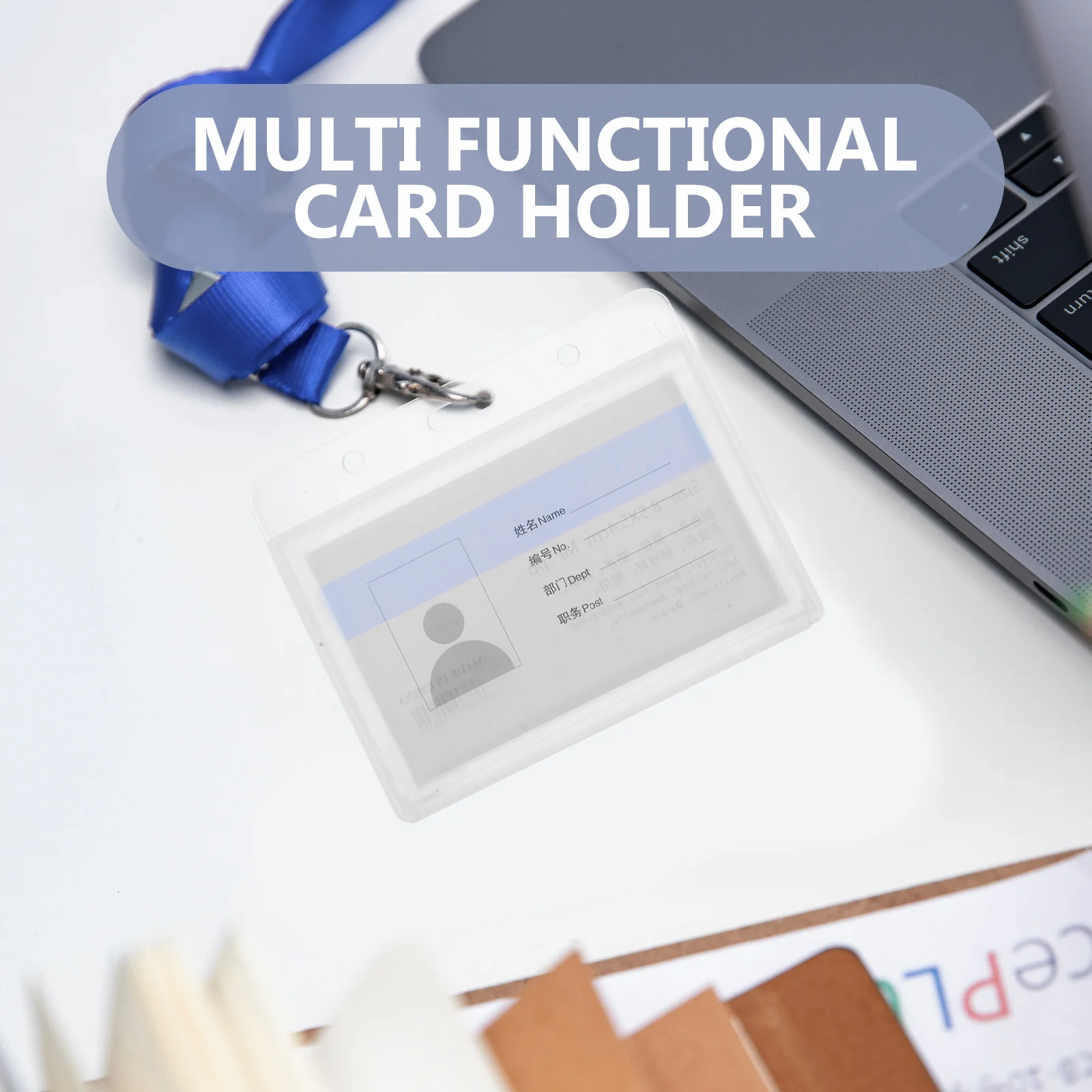 10Pcs Clear Card Protectors Waterproof Id Badge Holder Horizontal Design for Cards Storage Transparent Sleeve