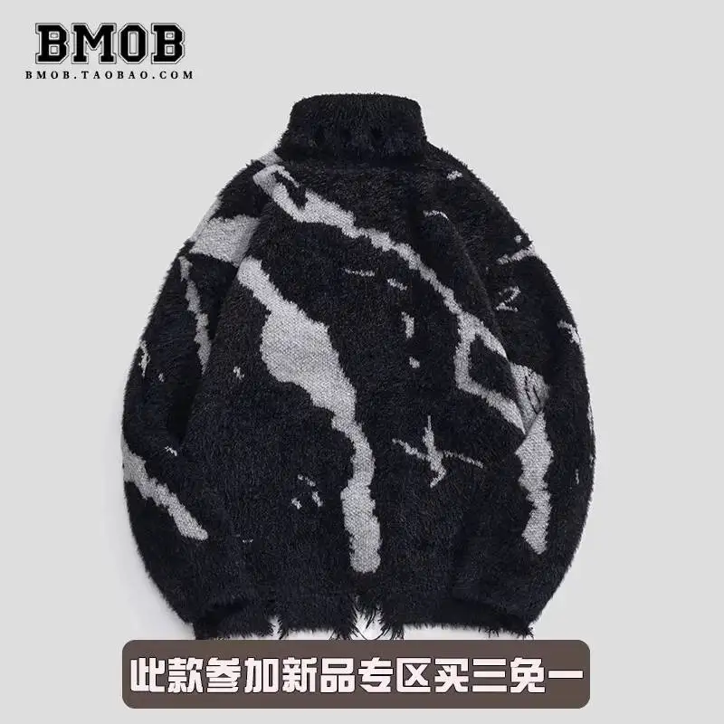 Unsiex Knitting Sweater 2025 New Unique Drawstring Sweater Man Women Oversize Dark Style High Street Hip Hop Edgy Knitwear