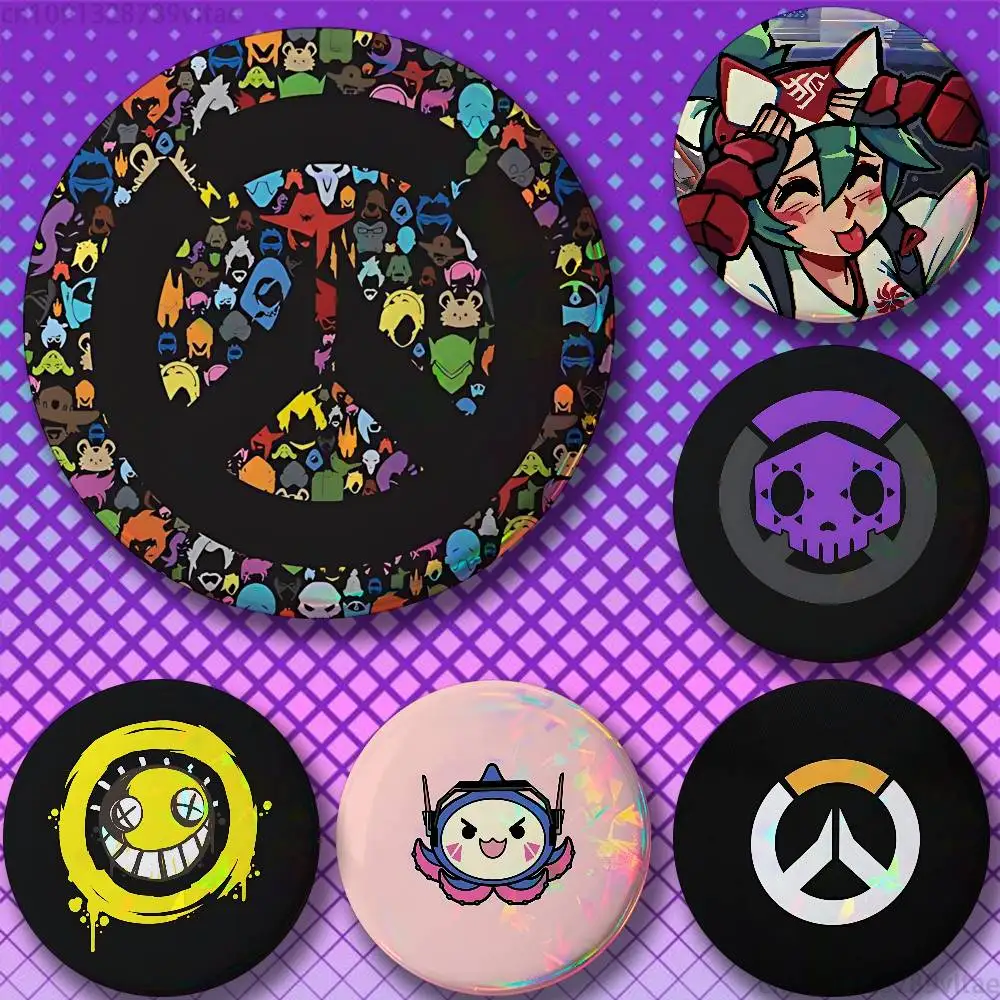 Game O-Overwatch 25mm 75mm 44mm 58mm 32m Coin Badges Personalized Handmade Round Brooches Pins Accessory