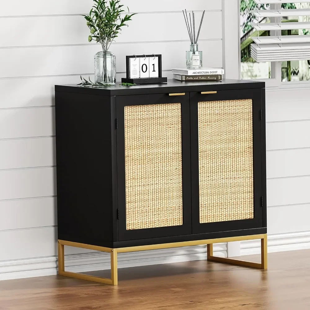 

Rattan Sideboard Buffet Kitchen Storage Cabinet With 2 Doors Credenza Entry Furniture for Room Kitchens for Kitchens Home Dining